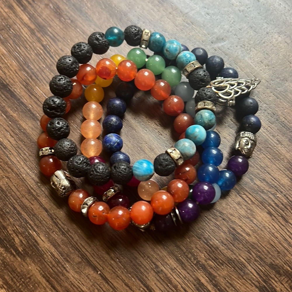 Chakra healing authentic stone bracelet bundle